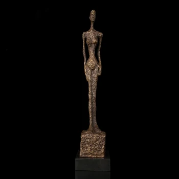 AH-DS-329 streszczenie klasyczna reprodukcja sztuki Giacometti stojąca damska pomnik szkieletu statuetka z brązu rzeźby kolekcja