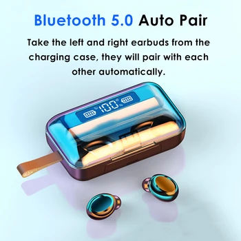 Aimitek Touch Control Wireless Bluetooth 5.0 słuchawki LED TWS True Wireless słuchawki sportowe, słuchawki HIFI 9D Stereo Power Bank