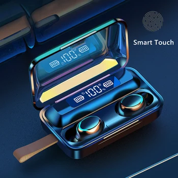 Aimitek Touch Control Wireless Bluetooth 5.0 słuchawki LED TWS True Wireless słuchawki sportowe, słuchawki HIFI 9D Stereo Power Bank