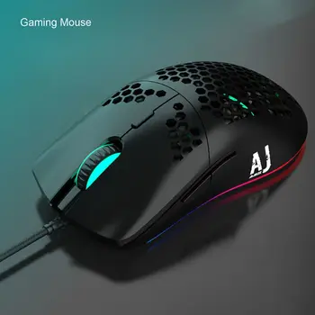 AJ390 Light Weight Wired Mouse Hollow-out Gaming Mouce Mice - 6 DPI Adjustable 7 klawiszy dla systemu Windows 2000/XP/Vista/7/8/10 System