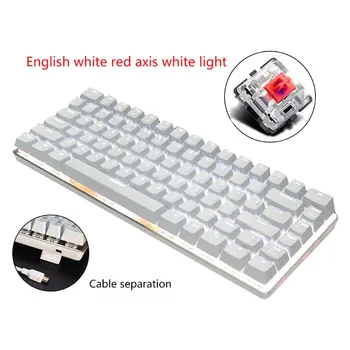 Ajazz AK33 82 klawisze klawiatura mechaniczna rosyjski/angielski układ klawiatura do gier RGB przełącznik podświetlania klawiatura przewodowa