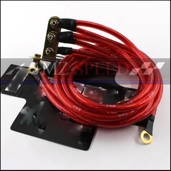 Akcesoria samochodowe uniwersalna 5-punktowy system uziemienia uziemienia przewód kablowy zestaw Auto High Performance Red purple
