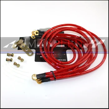 Akcesoria samochodowe uniwersalna 5-punktowy system uziemienia uziemienia przewód kablowy zestaw Auto High Performance Red purple