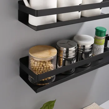 Akcesoria łazienkowe 20-50 cm nowoczesne matowe czarne narożne półki łazienkowe kuchenne Ściany półka prysznic, wanna szampon regał do przechowywania