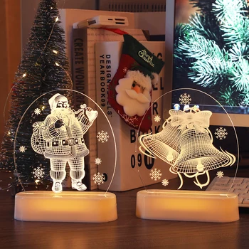Akrylowa 3d lampa Santa boże Narodzenie lampka nocna dla dzieci, Plac zabaw dla dzieci decor girlanda led wystrój stolik Nocny światło boże narodzenie prezenty