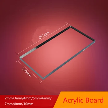 Akrylowa tablica formatu A4, polistyren przezroczysty arkusz z pleksi, organiczny polimetakrylan metylu, grubość 1 mm, 3 mm, 8 mm