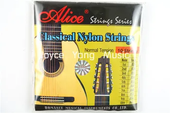 Alicja AC1032 10-strings struny gitary klasycznej przezroczyste nylonowe struny srebrzona miedź rana 1-10 struny Darmowa wysyłka
