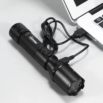 AloneFire TK700 CREE L2 led latarka USB Akumulator Latarka taktyczna lampa wybuch migający samoobrona policjant światło do pracy 18650