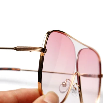 ALOZ MICC nowe oversize kwadratowe okulary damskie projektant mody dla mężczyzn metalowa połowa ramy okulary przeciwsłoneczne UV400 okulary Q435