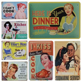 Amerykański Plakat Retro Pin Up Girl Blaszane Znaki Wystrój Tabliczka Vintage, Metalowe Wzory Ściany Kawiarni Klub Bar Kuchnia Wystrój Domu