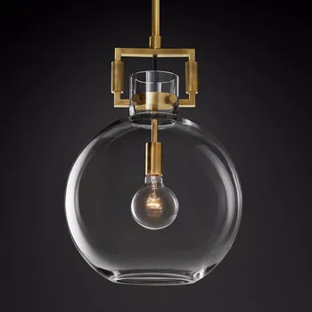 Amerykański RH lampa Edison żarówka E27 led lampa wisząca złoty metal wisząca led Indor oświetlenie regulowane Droplight wisząca