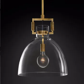 Amerykański RH lampa Edison żarówka E27 led lampa wisząca złoty metal wisząca led Indor oświetlenie regulowane Droplight wisząca