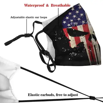 Amerykańską Flagę Czaszka Drukuj Zmywalny Filtr Anty-Kurz Usta Maska Ameryka Amerykańską Flagę Patriota, Patriotyczny Wwg1Wga Qanon Great