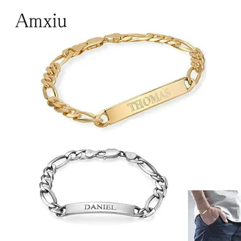 Amxiu Custom 925 srebrna bransoletka wygrawerować imię spersonalizowane bransoletki biżuteria DIY ID bransoletka bransoletki dla dzieci dla dzieci akcesoria