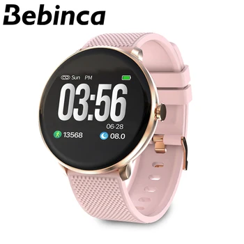 Android Smart Watch for Women Wodoodporny Sports and Fitness Tracker Full Touch PPG Heart Rate Blood Pressure Monitor Pink