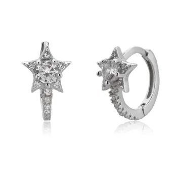 ANDYWEN 925 sterling silver Star Circle Huggies 2020 obręcze 8,5 mm zawias piercing luksusowe, wysokiej jakości, stałe biżuteria dla kobiet