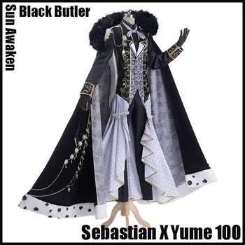 Anime Black Butler Combine With Yume 100 Sebastian Sun Obudzić Book of The Atlantic cosplay kostium Halloween kostium na imprezę Wome