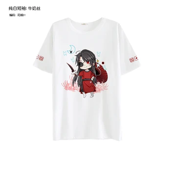 Anime Tian Guan Ci Fu cosplay kostiumy Hua Cheng Xie Lian cosplay męska t-shirt Biały drukowany krótki rękaw t-shirt dla kobiet CS300