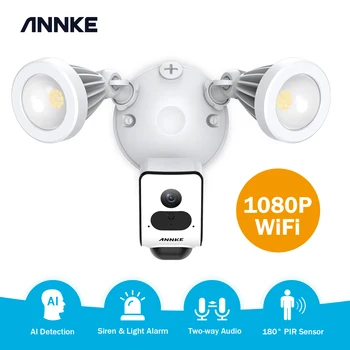 ANNKE 1080P Floodlight Home Security Camera IP Camera PIR dwukierunkowe audio Motion Activated HD Security WiFi Camera with Siren Alrm