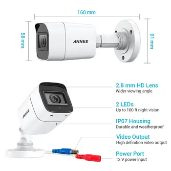 ANNKE 4X Ultra HD 8MP TVI CCTV Camera Outdoor Weatherproof 4K Video Security Surveillance Kit With EXIR Night Vision Email Alert