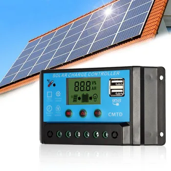 Anself 10A 12.6 V LCD Solar Charge Controller PWM Charging Regulator for Solar Panel bateria litowa zabezpieczenie lampy przed przeciążeniem