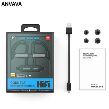 ANVAVA HIFI Bluetooth zestaw słuchawkowy Sport dźwięk stereo gra bas Zaczepu na ucho słuchawki działa redukcja szumów słuchawki bezprzewodowe