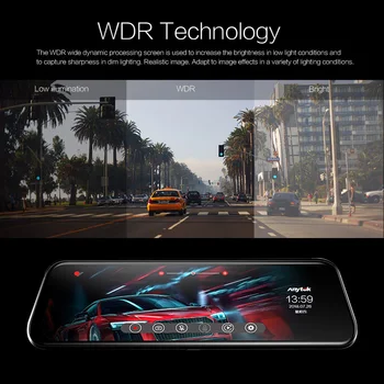 Anytek A8 9.66 Inch Ultra-high-definition IPS Touch Screen Driving Recorder DualRecording Gravity Sensor Rejestrator Samochodowy 1080P Dash Cam