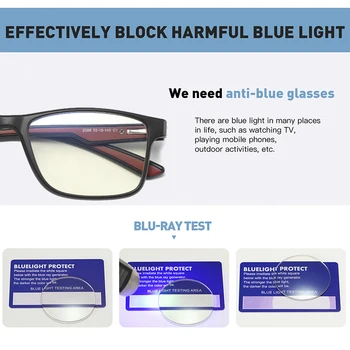AOFLY Blue Light Blocking Glasses Men Square TR90 elastyczne sportowe optyczna ramka przepisane im damskie okulary krótkowzroczność okulary