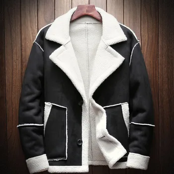 Aolamegs duży rozmiar Zimowa męska kurtka ciepła gruba kurtka płaszcz z owczej wełny retro parki wodoodporna, odzież wierzchnia odzież Męska S-5XL