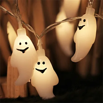 AOSONG Halloween Lights Ghost Smiley Led String Lights Creative Solar Decorative Lights