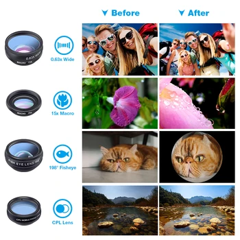 APEXEL phone Camera Lens Kit 10 in 1 Fisheye Wide Macro 10x teleskop Star Filter CPL soczewki Huawei Samsung wszystkie telefony