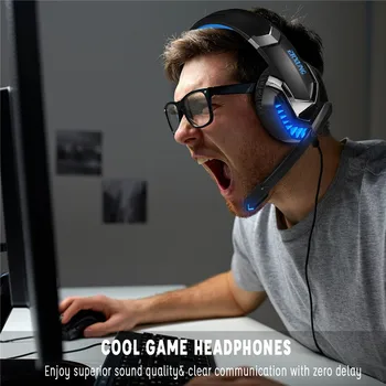 APUWiiO ERXUNG J30 PS4 PC Gamer Headset Stereo Surround Sound Bass gier słuchawki z mikrofonem LED Light dla nowego telefonu Xbox One