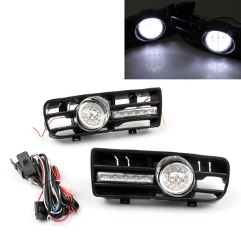 Areyourshop 1 para światła przeciwmgielne 5 LED przedni zderzak kratka DRL lampy do golfa MK4 TDI 1999 2000 2001 2002 2003 2004 samochodowe części samochodowe