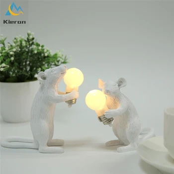 Art Designer Resin Mouse Night Light Desktop Decor rysunek kreatywne oświetlenie led plac zabaw, lampki nocne mysz tenis światło