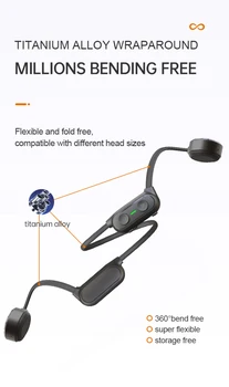 AS10+ słuchawki kostne Bluetooth Bezprzewodowe sportowe słuchawki IPX4 zestaw słuchawkowy stereo głośnik z mikrofonem do biegania