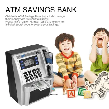ATM piggy bank Savings Bank money boxToys tirelire Talking Kids ATM Savings Bank Insert Bills idealny dla dzieci dropshipping