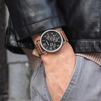 Autentyczne marki MEGIR zegarki męskie Luxury 2020 biznes chronograph ze stali nierdzewnej zegarek kwarcowy męskie wojskowe świecące zegarki