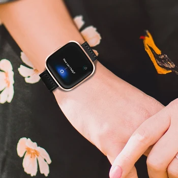 Baaletc wymienny pasek do Fitbit Versa bransoletka Sillicone skórzane paski do zegarków bransoletka do Fitbit Versa 2 inteligentne zegarki