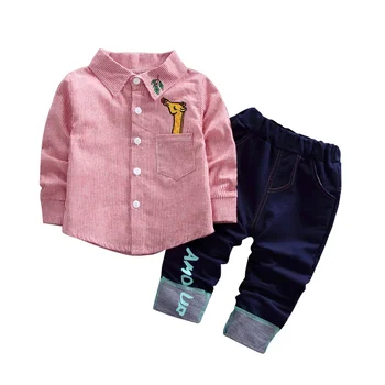Baby Boy Clothes Set Wiosna Z Długim Rękawem Kreskówka Miękka, Bawełniana Koszula Topy+Długie Spodnie Spodnie Dziecko Stroje