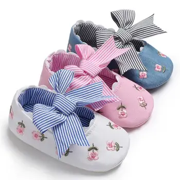 Baby Girl Shoes kwiatowe haftowane miękkie buty First walker Walking Soft Bottom Toddler Kids Shoes darmowa wysyłka