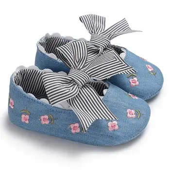 Baby Girl Shoes kwiatowe haftowane miękkie buty First walker Walking Soft Bottom Toddler Kids Shoes darmowa wysyłka