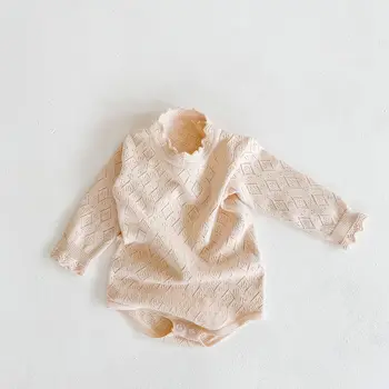 Baby Knit Bodysuit Córeczka Вязаное Body Jesień Z Długim Rękawem Baby Girl Odzież Dziecięca Dziewczynka Kombinezon Dziecko Kombinezony