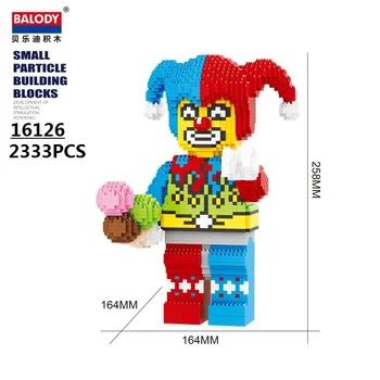 Balody Assembly Mini Blocks Cartoon Building Toy Ładny Clown Model Educational Blocks Fun Joker Brinquedo Toys for Children 16126