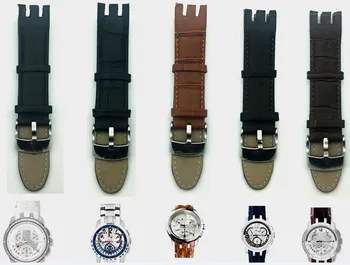 Bambus wzór pasek z prawdziwej skóry watchband szpilka Zapięcie bransoletki dla Swatch YRS403 401 402G 412 413 418 zegarek pasek 21 mm