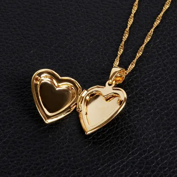 Bangrui ramka medalion muzułmański naszyjnik wisiorek złoto romantyczna miłość, Serce, Bóg wisiorek biżuteria prezent