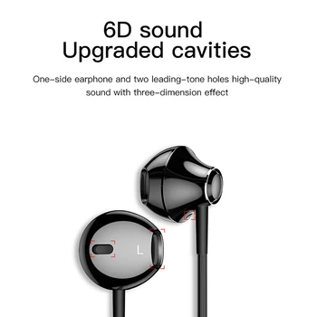 Baseus 6D słuchawki stereo douszne słuchawki przewodowe sterowanie Basowym dźwiękiem słuchawki słuchawkowe 3,5 mm