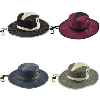 Bawełna wiadro kapelusz lato wiosna dla mężczyzn kobiet Wędkarstwo Boonie Hat UV-ochrona roleta odkryty kapelusz czapka dużym, szerokim Rondem safari
