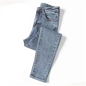 Bawełniane niebieskie dżinsy dla kobiet z wysokim stanem spodnie damskie matki jeans wiosna 2019 nowy plus rozmiar 32 34 36 damskie czarne dżinsy denim spodnie
