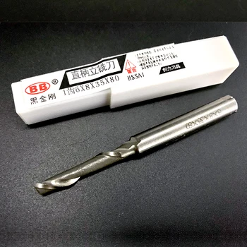 BB 1 Single Flute Milling Cutter HSS One Flute Spiral Wood stop aluminium profil okienny frezy 5mm 6mm 8mm 10mm
