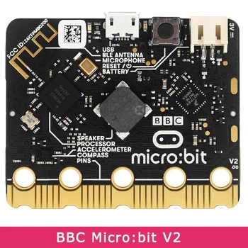 BBC Micro:bit V2 ulepszony procesor pojemnościowy czujnik wbudowany głośnik mikrofon BLE 5.0 dioda led dla dzieci